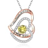 YosikCaes 925 Sterling Silver Double Heart Ladies Pendant Necklace Plated with 18K Rose Gold Valenti