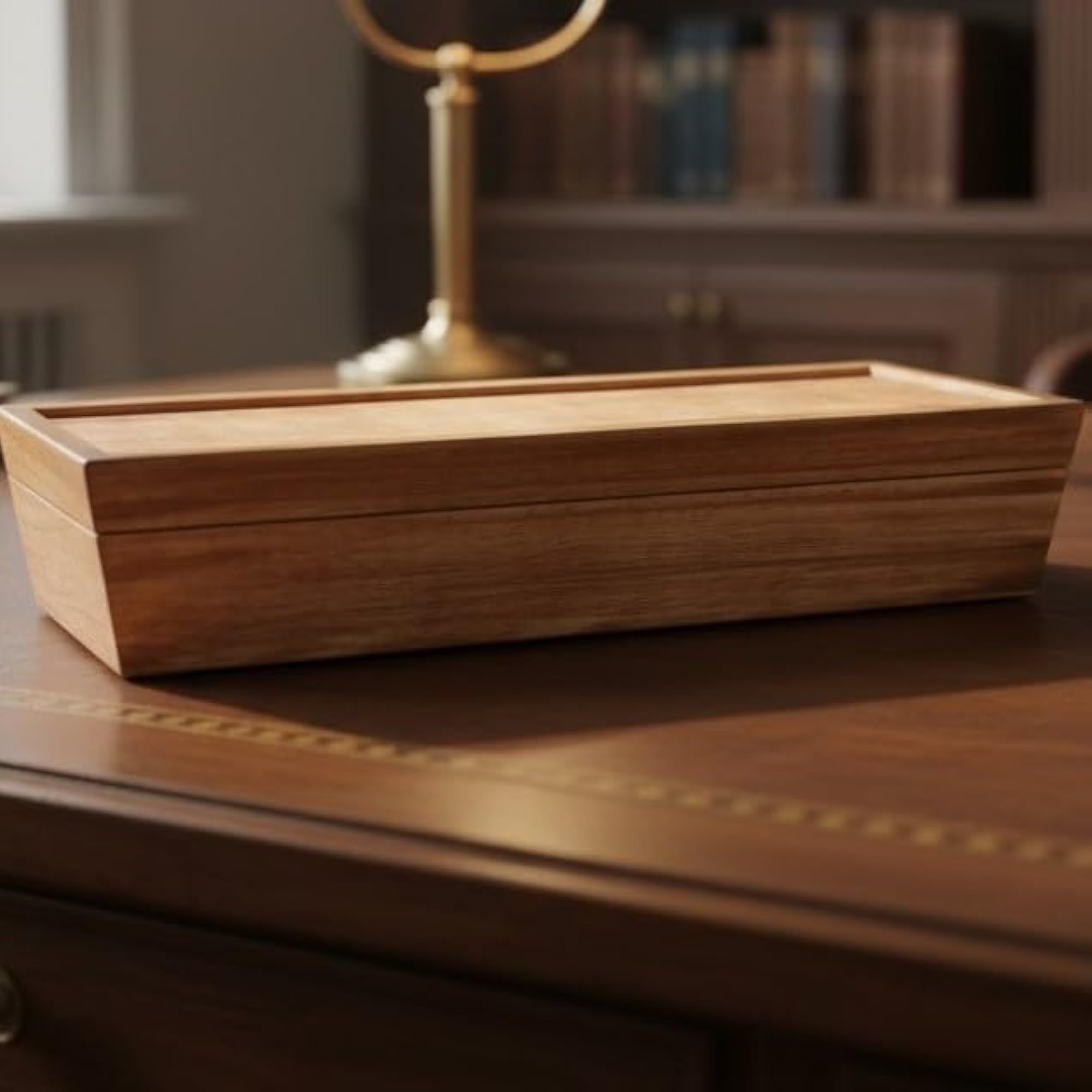 Premium Wooden Watch Box Organizer, 5 Slot Luxury Display Case