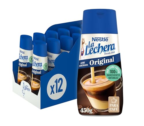 La Lechera Botella de leche condensada Sirve Fácil, 450 g (Paquete de 12)