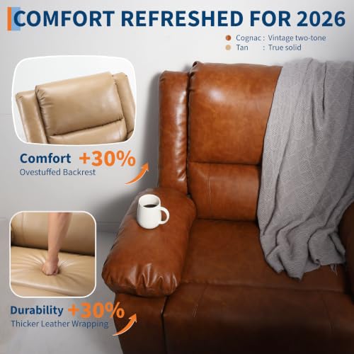 Image of GarveeHome Power Lift Recliner Chair - Heat and Massage, PU Leather Electric Lift Recliner for Elderly & Mobility Impaired, Adjustable Back and Legs, Heavy Duty Lift Chair for Seniors
