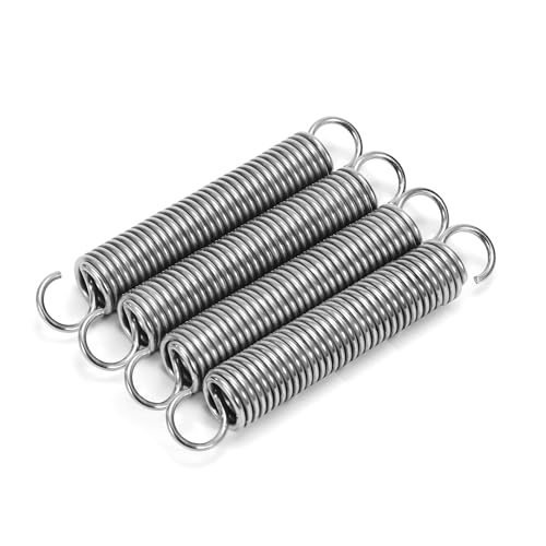 GUNGY Sprężyny naciągowe z hakiem stal szlachetna sprężyna naciągowa 70 mm średnica zewnętrzna 12 mm średnica drutu 1,6 mm maksymalna siła ciągnąca 6,4 kg 1,6 x 12 x 70 mm 4 sztuki