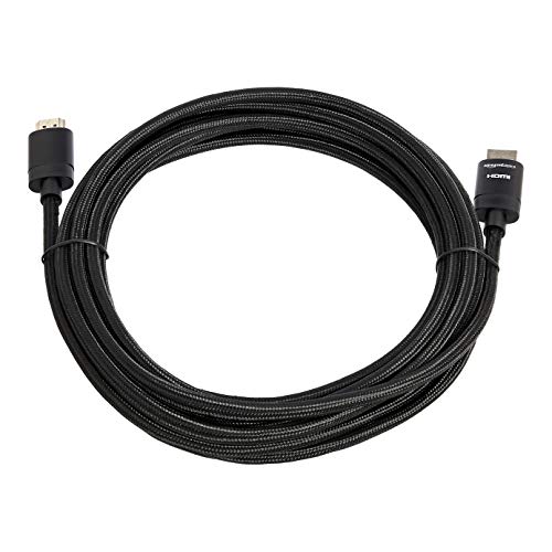 Image of Amazon Basics Premium-Certified Braided HDMI Cable (18Gpbs, 4K /60Hz) - 15 Feet, Black