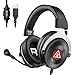 EKSA Headset mit mikrofon, 7.1 Surround Sound Gaming Headset mit Noise Cancelling Mic / 50mm Treiber/LED Lichter/USB Audio Klinke Headset, Kopfhörer Over Ear für PS4, PC, Laptop, (E900 Plus)