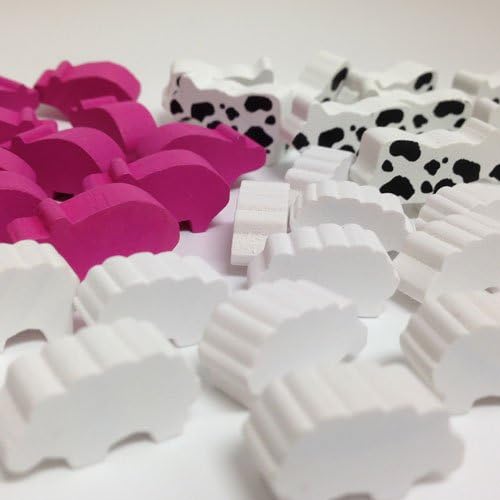 Premium Animeeple Set Wooden Board Game Pieces Bits for Agricola (54 pieces)