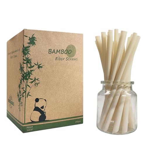 Extra Wide Bamboo Smoothie Boba Straws (200 Pack)