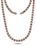 Feraco Copper Necklace for Men Women, 99.99% Pure Copper Magnetic Chains with 3500 Gauss Ultra Strength Neodymium Magnets, Adjustable Jewelry Gift with Sizing Tool (Vintage Matrix)