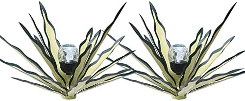 Jesokiibo 2pcs Tequila Rustic The Latest in 2022 Sculpture Metal Agave Plant Home Decor Rustic Hand Painted Metal Agave Garden Ornaments Outdoor Decor Figurines Home Yard Decorations Lawn Ornaments