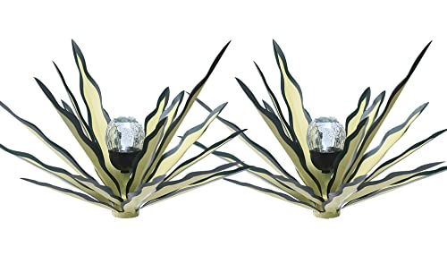 Jesokiibo 2Pcs Tequila Rustic The Latest In 2022 Sculpture Metal Agave Plant Home Decor Rustic Hand Painted Metal Agave Garden Ornaments Outdoor Decor Figurines Home Yard Decorations Lawn Ornaments #TOP3