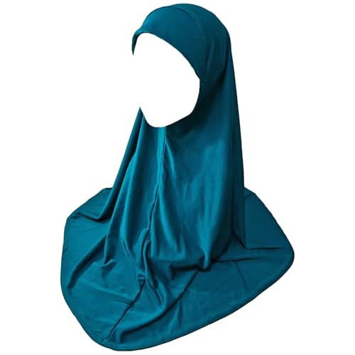 HURESON Ready To Wear Hijab For Women Instant Turban Stretch Soft Muslim Scarf For Prayer Long Hijabs Islamic Jersey Abaya (New Syan)