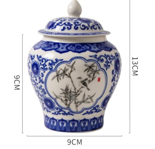 Pot de gingembre en céramique émaillée peint à la main