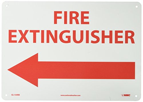 Panneau extincteur NMC GL130RB signalisation flèche gauche zone restreinte