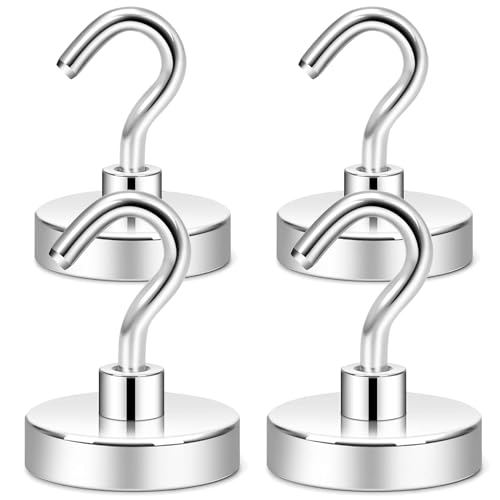 Image of KESI Magnetic Hooks Heavy Duty, 25LBS Strong Neodymium Magnets Ceiling Hooks for Hanging Plants, Metal Magnets for Refrigerator, Cruise, Camping, Grill, Teacher Organizer Classroom (6)
