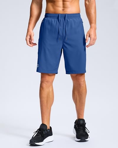 Image of G Gradual Men's Athletic Running Shorts with Zipper Pockets Quick Dry 7 inch / 5 inch / 9 inch Workout Gym Shorts for Basketball Hiking