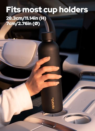 Image of Opard Slim Water Bottle 32oz, Dishwasher Safe Plastic Water Bottle BPA-Free, Leakproof Screw Top, Charcoal Black, Reusable for Travel School Sport Gym Hiking