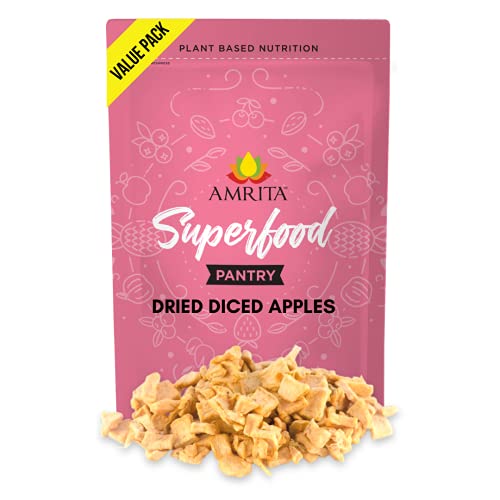 Amrita 8oz Dried Apples, Diced for Convenient Snacking