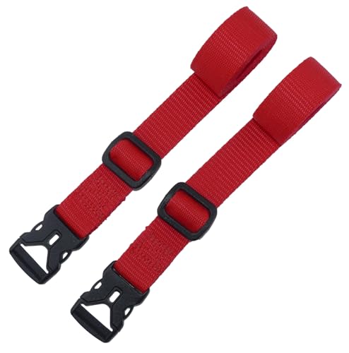 Benristraps Sangles avec Clips - Sangles de Bagages réglables pour valises, Sacs à Dos, matériel de Camping, équipements Sportifs (Lot de 2) (Rouge, 2 mètres)