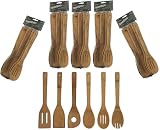 Set of 6 Versatile Bamboo Wood Tools - The 826 Bamboo Wood Kitchen Tools set includes a Slotted Spatula, Spatula, Pointy Spoon, Spoon, and Slotted Spoon, providing you with an array of essential tools for all your cooking needs. Sold as a pack of 6 s...