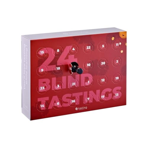 E-TASTING Calendario de Adviento de Vino “24 Blind Tastings” – Edición Black Friday – 24 vinos de 20 ml – Cata a ciegas de vino tinto, blanco y rosado – Regalo para hombres y mujeres