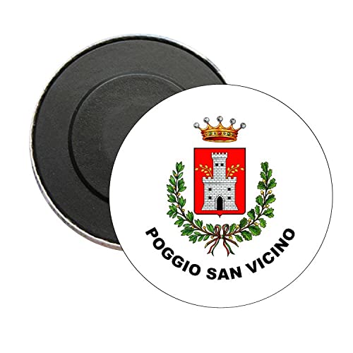 ROUND MAGNET. ARMORIAL EMBLEM POGGIO SAN VICINO MACERATA ITALY