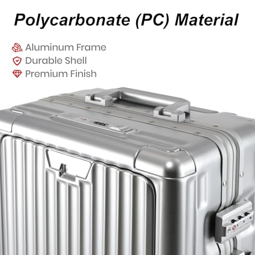 VATILIN Zipperless Carry On Luggage with laptop Compartment, Silver, 20in by VATILIN - Used condition - Image 9