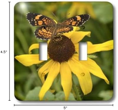 3dRose WhiteOak Photography Floral Prints - A garden flower with a butterfly - double toggle switch (lsp_59154_2) image 5