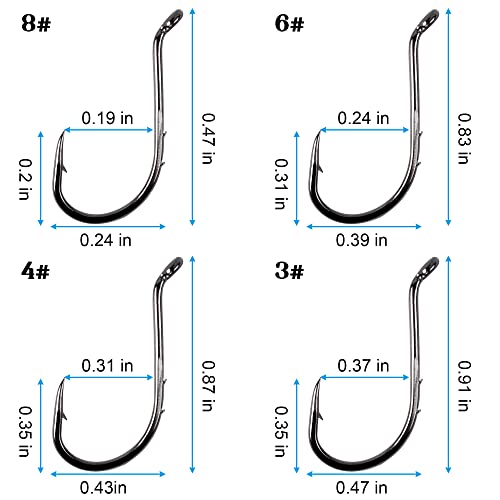 Octopus Köderhalter Angelhaken Octopus Kreis Haken J Haken Widerhaken Köder halten Offset Haken Extra Scharf für… – Bild 6