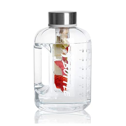 Gallon Water Bottle,84oz Tritan Half Gallon Water Bottle Dishwasher Safe BPA Free with Fruit Infuser & Time Marker for Camping Sports Fitness Workouts Leak-proof