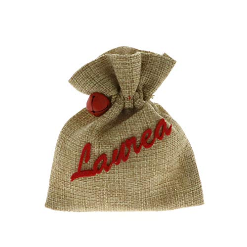 12X Sacchetto portaconfetti juta LAUREA con