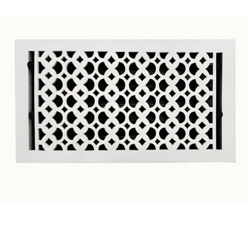 Prima Decorative Hardware Floor Register 8"x14" VR-100 Cast Aluminum-White
