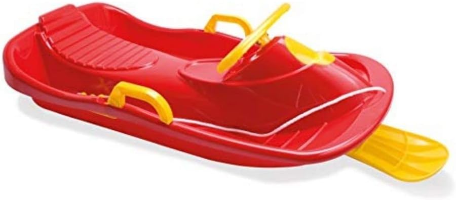 Dantoy Outdoor Steerable Sled and Toboggan Riding Toys for Kids Ages 1+ Year, Red