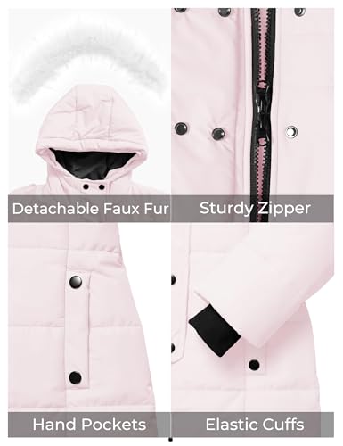 Image of ZSHOW Girls' Long Winter Coat Waterproof Warm Puffer Jacket Hooded Parka