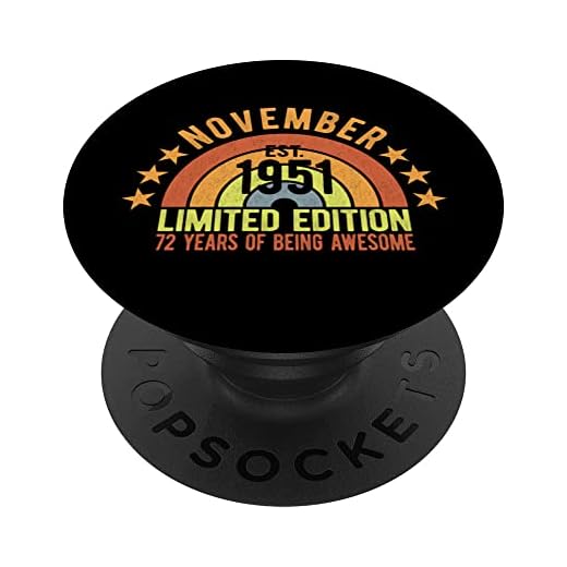 Vintage nacido en noviembre de 1951 edición limitada 72 cumpleaños PopSockets PopGrip Intercambiable