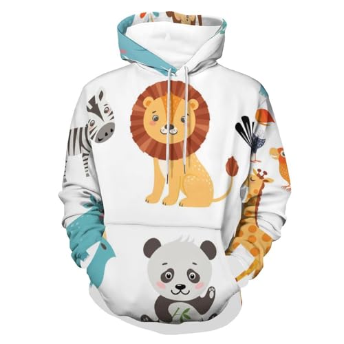 Sweats à capuche rhinocéros pull chaud et ample taille S