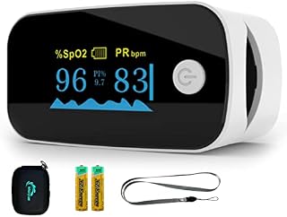 Finger Pulse oximeter Blood Oxygen Saturation Monitor With Oximeter hard case storage bag-OLED HD Screen Display Oximeter Finger Adult SpO2 Heart Rate Monitor Professional Certified Finger oximetry