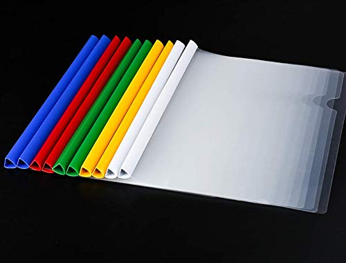 Clear Report Covers With Solid Color 14Mm Sliding Bar (18C, 100-Sheet Capacity), Transparent Resume Presentation File Folders Organizer Binder, For Letter/A4 Size Paper, 10 Pcs, Solid White #TOP6