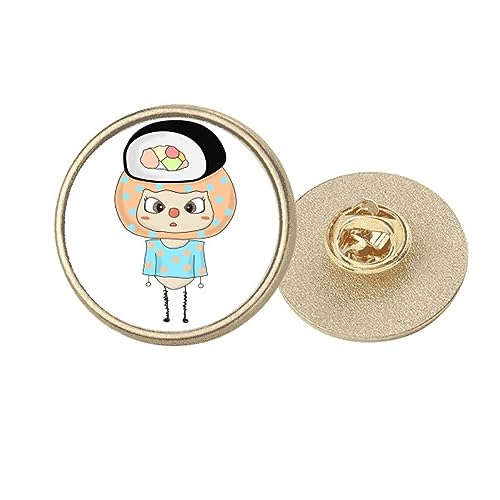 Broche ronde en métal doré UU M pour personnaliser un vêtement triste