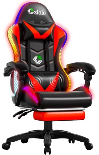 Czlolo Gaming Chair, Racing Style RGB LED Lights Gaming