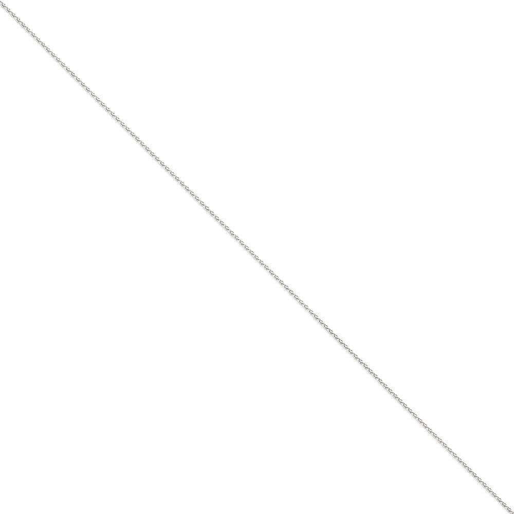 IceCarats 14K Solid White Gold 1.2mm Dainty Wheat Chain Spiga Bracelet Polished