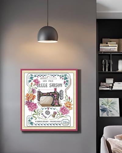 Image of CaptainCrafts Cross Stitch Kits for Adults Stamped Needlework Home Decor | Printed 11CT Fabrics, Sewing Machine cross stitch, DIY Hand-Embroidery: Cross-Stitch, Gifts