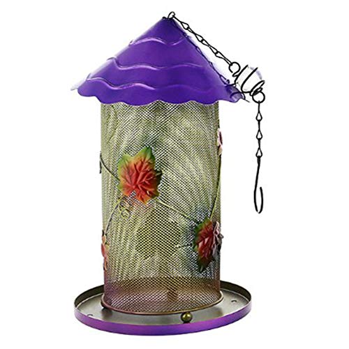 YAOBAO Bird Feeder Hanging Wild House Metal Garden Backyard Decoration Gift Mesh Iron Feed Outdoor Seed Food Supplies Automatic(0.45Kg),Purple