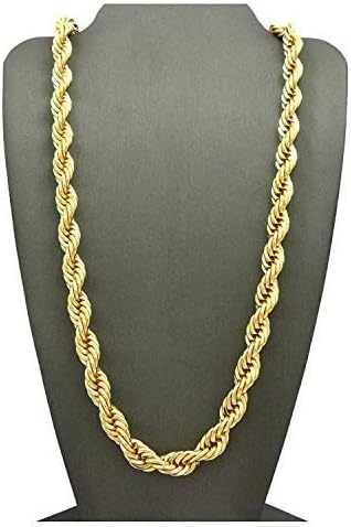 Gold Chain Necklace Rope Lobster Clasp 