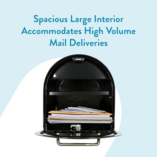 Architectural Mailboxes Reliant™ Secure, Locking USPS Approved Heavy Duty, Steel Metal Post Mounted Mail Box for Outside, Black, Large Curbside Mailbox with Magnetic Door by ARCHITECTURAL MAILBOXES - Image 3