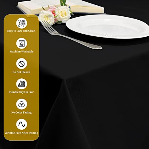 12 Pack Black Tablecloths For Rectangle Tables Stain And Wrinkle Resistant Washable Polyester Tablecloth 60 X 102 Inch Table Cloth Rectangle Table 6 Foot Rectangle Table Cloth For Wedding Party #TOP3