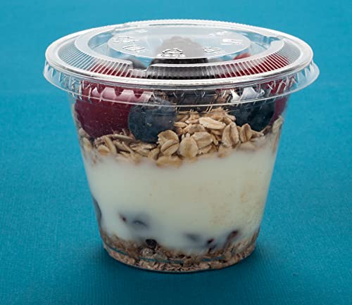 Image of Golden Apple Cup series, 9oz Clear Plastic cups with Flat lids no hole 50sets