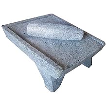 Made in Mexico Genuine Mexican Azteca Manual Volcanic Lava Rock Metate Y Mano Mortar and Ground Stone Grains Seeds Spices Corn Elote Maiz Chocolate #14