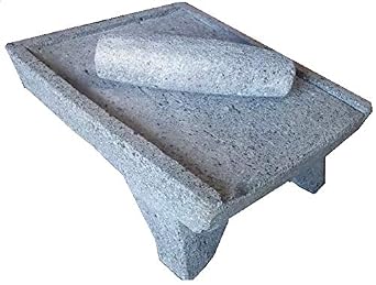 Made in Mexico Genuine Mexican Azteca Manual Volcanic Lava Rock Metate Y Mano Mortar and Ground Stone Grains Seeds Spices Corn Elote Maiz Chocolate #10