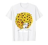girasole afro donne nero regina afroamericano melanin maglietta