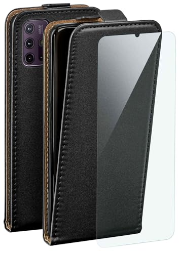 Étui Motorola Moto G10 moex en cuir noir avec film écran