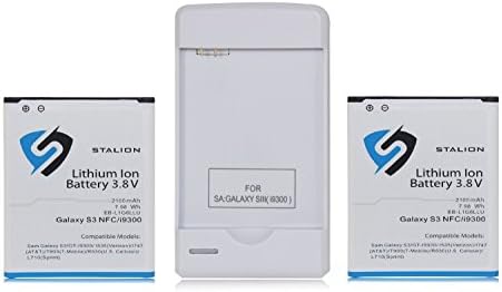 Stalion Galaxy S3 Battery Strength Replacement 2100mAh Li-Ion Battery 2X Batteries + Power Travel Battery Charger with USB Port for Samsug Galaxy S3 SIII