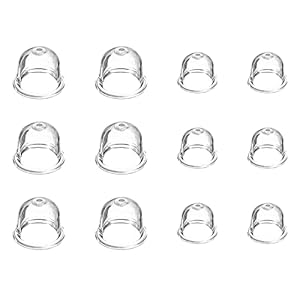 12 Pieces Petrol Fuel Primer Bulb Pump 19mm & 22mm Transparent Carburetor Oil Cup for Chainsaws, Trimmer, Blowers Cutter Lawn Mower (White)